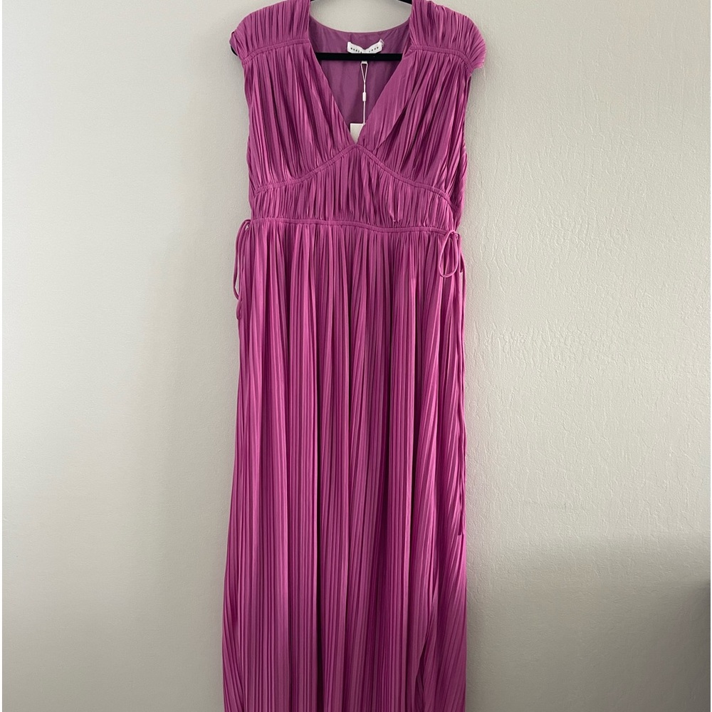NWT Endless Rose Fuchsia Pleated Midi Dress Sz Large